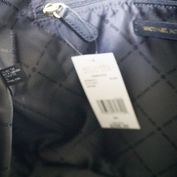 Michael Kors Charlotte L TZ Leather Tote Bag Black - Picture 10 of 13